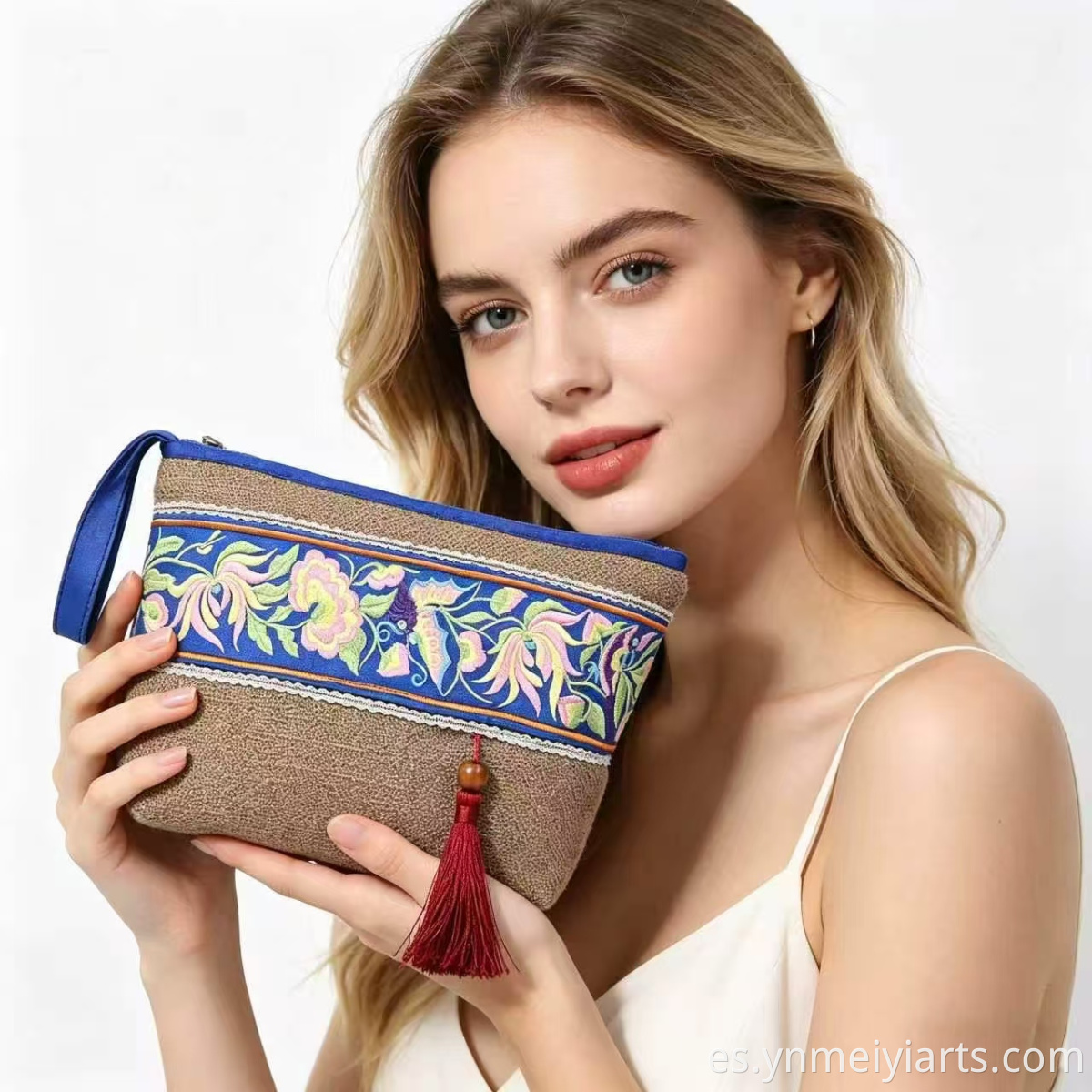 Embroidered Cosmetic Bag